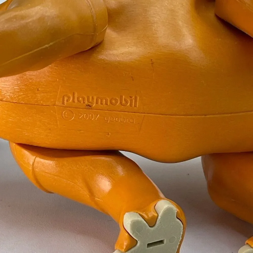 Playmobil orange Triceratops dinosaur figure. Posable. - Picture 3 of 6